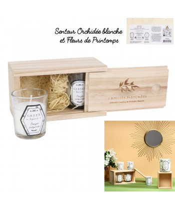 BOUGIES PARFUMEE COFFRET BOIS