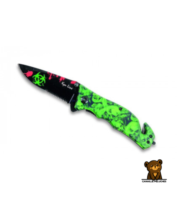 COUTEAU ZOMBIE VERT LAME 8CM