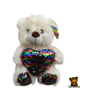 OURS COEUR SEQUINS x6