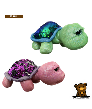 TORTUE AVEC SEQUINS ROSE/VERT